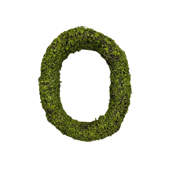 Liberty Floral; Oval Moss & Grapevine Wreath Base – 18"x15" Natural DIY Wreath Form-13655GN; Category:Undecorated Wreaths; Image:1